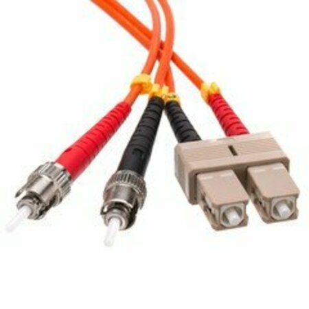 SWE-TECH 3C SC/UPC to ST/UPC OM2 Duplex 2.0mm Fiber Optic Patch Cord, OFNR, 50/125, Org, Beige, Red/blk Boot FWTSCST-11001